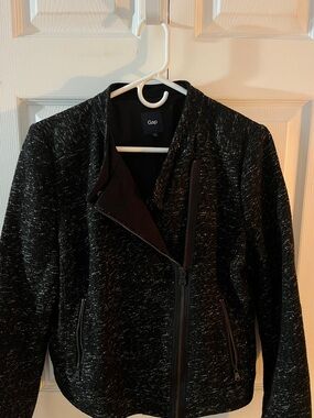 GAP Women's Black Sparkle Moto Jacket